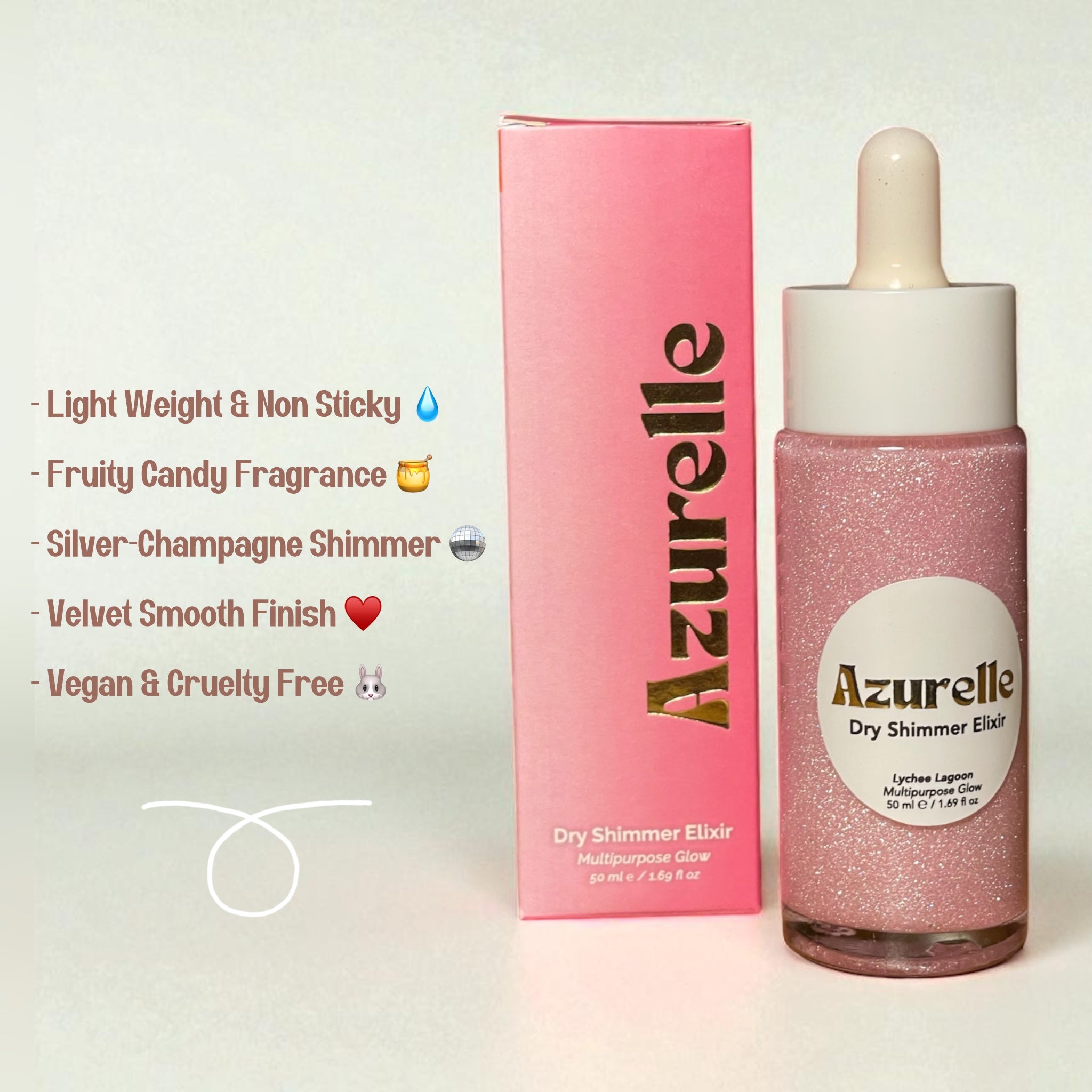 Azurelle Dry Shimmer Elixir | Lychee Lagoon
